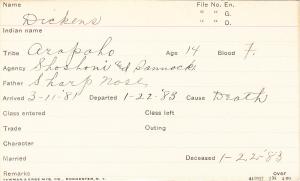 Dickens Student Information Card