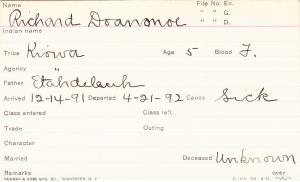 Richard Doanmoe Student Information Card