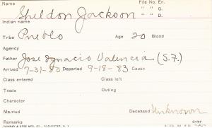 Sheldon Jackson Student Information Card