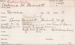 Carlenia H. Bennett Student Information Card