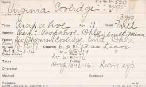 Virginia Coolidge Student Information Card