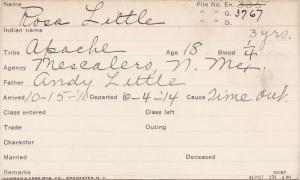Rosa Little Student Information Card