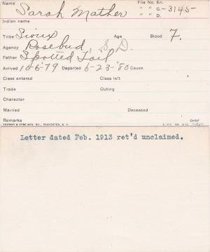 Sarah Mather Student Information Card Sarah Mather Student Information Card