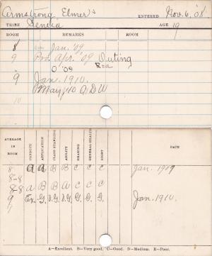 Elmer Armstrong Progress Card