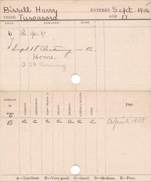 Harry Bissell Progress Card Harry Bissell Progress Card