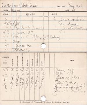 William Callahan Progress Card William Callahan Progress Card