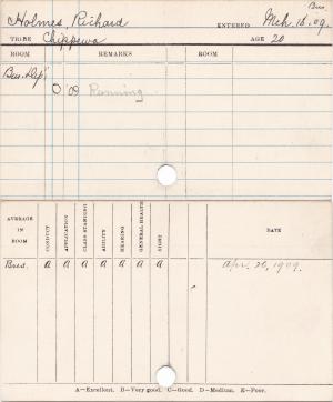 Richard Eugene Holmes Progress Card Richard Eugene Holmes Progress Card