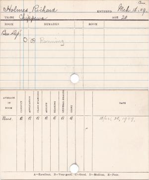 Richard Eugene Holmes Progress Card