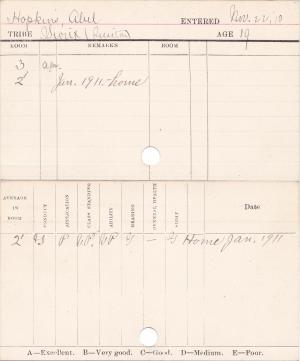 Abel Hopkins Progress Card