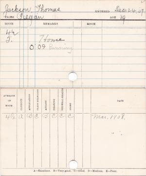 Thomas Jackson Progress Card Thomas Jackson Progress Card