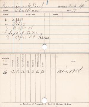 Paul Richard Kinninook Progress Card