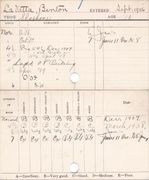 Benton La Vatta Progress Card Benton La Vatta Progress Card