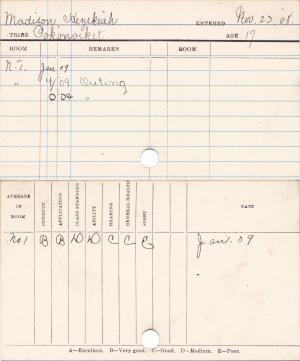 Hezekiah Madison Progress Cards Hezekiah Madison Progress Cards