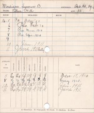 Lyman Madison Progress Card Lyman Madison Progress Card