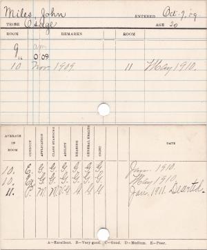 John Miles Progress Card