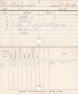 Joseph Montes Progress Card Joseph Montes Progress Card
