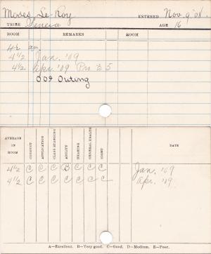 Leroy Moses Progress Card Leroy Moses Progress Card