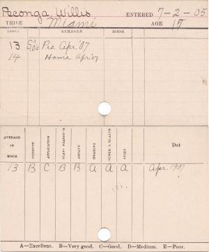 Willis Peconga Progress Card Willis Peconga Progress Card