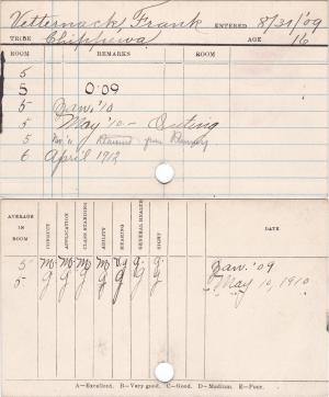 Frank Vedernack Progress Card Frank Vedernack Progress Card