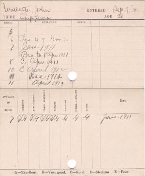 John Wallette Progress Card John Wallette Progress Card