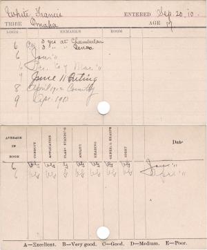 Francis White Progress Card Francis White Progress Card