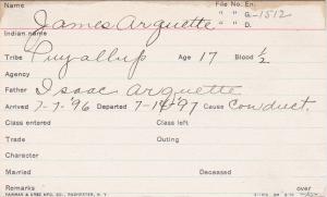 James Arquette Student Information Card James Arquette Student Information Card