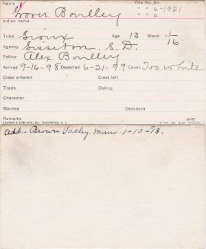 Grover Bailly Student Information Card Grover Bailly Student Information Card
