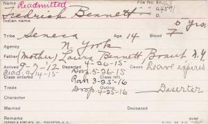 Frederick Bennett Student Information Card Frederick Bennett Student Information Card