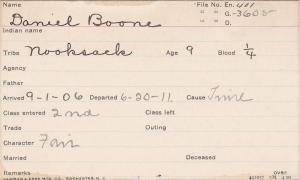 Daniel Boone Student Information Card Daniel Boone Student Information Card