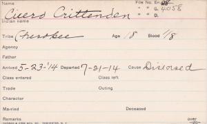 Cicero Crittenden Student Information Card