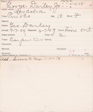 George Dailey (Waydolia) Student Information Card George Dailey (Waydolia) Student Information Card