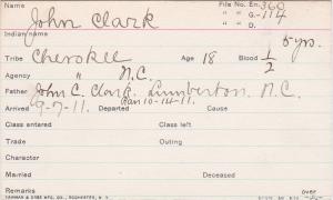 John Clark Student Information Card John Clark Student Information Card