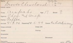 Grover Cleveland Student Information Card
