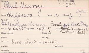 Paul Heaney Student Information Card