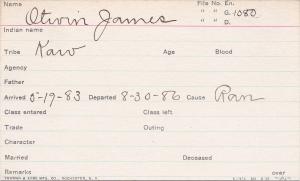 Otwin James Student Information Card