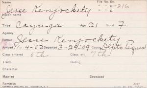 Jesse Kenjockety Student Information Card Jesse Kenjockety Student Information Card