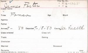 James Porter Student Information Card James Porter Student Information Card