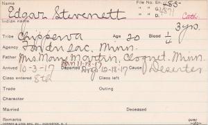 Edgar Stevenett Student Information Card Edgar Stevenett Student Information Card