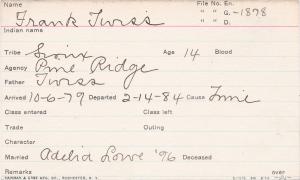 Frank Twiss Student Information Card Frank Twiss Student Information Card