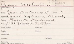 George Washington Student Information Card George Washington Student Information Card