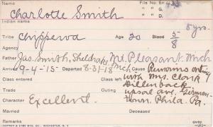 Charlotte Smith Student Information Card