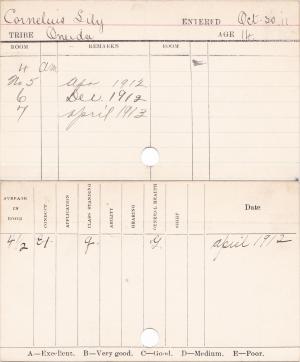 Lillian Cornelius Progress Card (#6128(