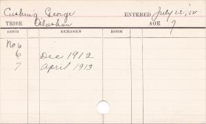 George Cushing Progress Card