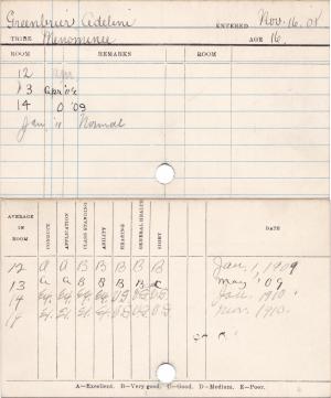 Adeline Greenbrier Progress Card Adeline Greenbrier Progress Card