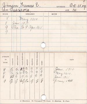 Frances E. Johnson Progress Card Frances E. Johnson Progress Card