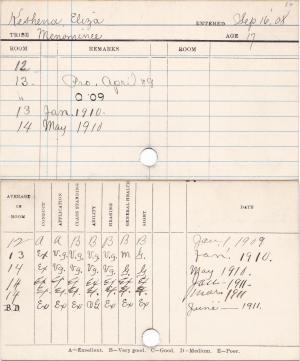 Elizabeth Keshena Progress Card Elizabeth Keshena Progress Card
