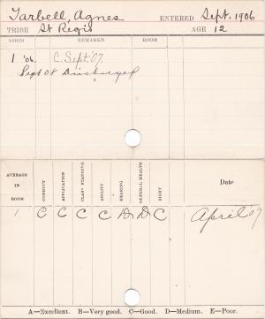 Agnes Tarbell Progress Card