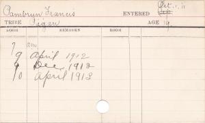 Francis A. Pambrun Progress Card Francis A. Pambrun Progress Card