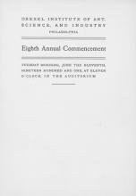 1901 Drexel Institute Commencement Program