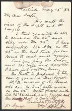 Letter from Richard H. Pratt to Cornelius R. Agnew, May 15, 1883